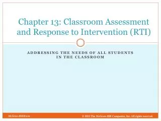 chapter 13 classroom assessment and response to intervention rti