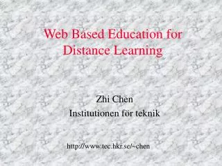 Web Based Education for Distance Learning