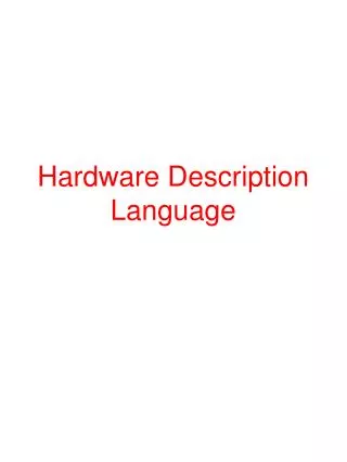 Hardware Description Language