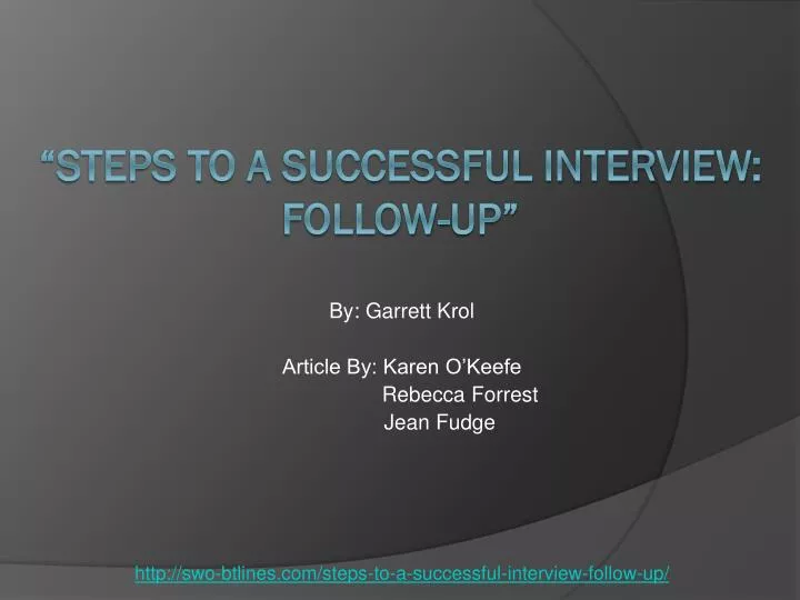 steps to a successful interview follow up