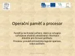 Operační paměť a procesor - slide 1