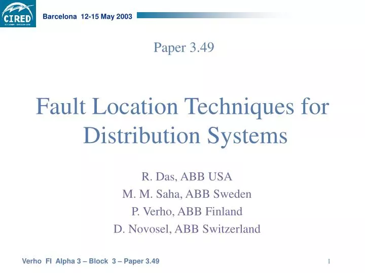 fault location techniques for distribution systems