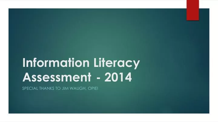 information literacy assessment 2014