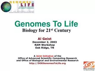 Genomes To Life