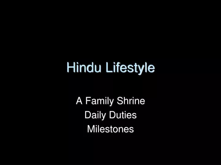 hindu lifestyle
