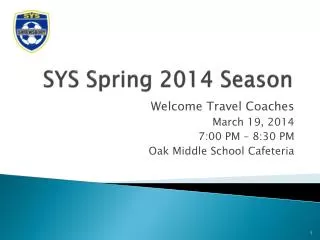 SYS Spring 2014 Season