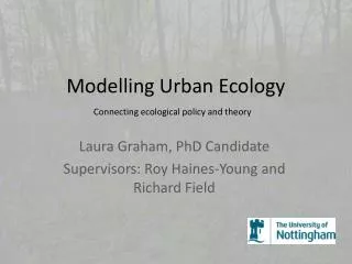 Modelling Urban Ecology