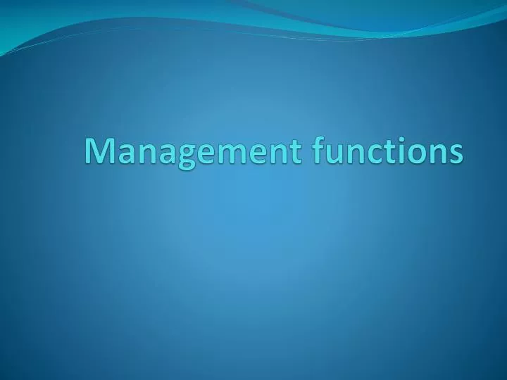 management functions