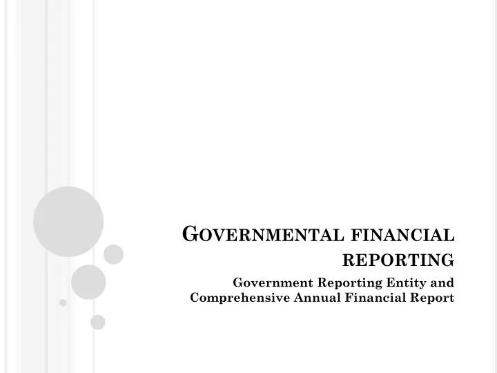 governmental financial reporting