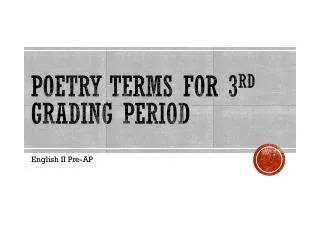 Poetry Terms for 3 rd Grading Period