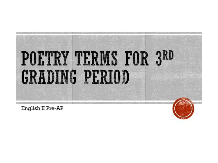 poetry terms for 3 rd grading period