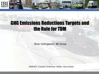 GHG Emissions Reductions Targets and the Role for TDM