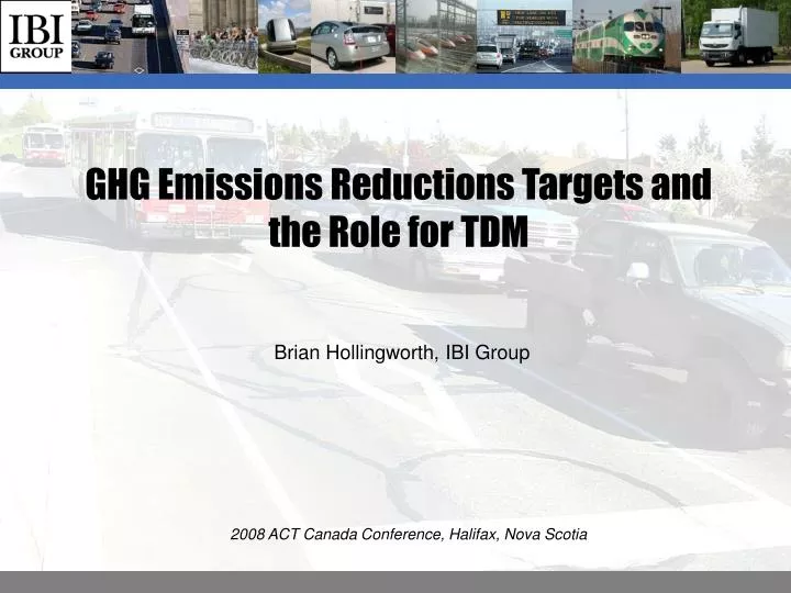 ghg emissions reductions targets and the role for tdm