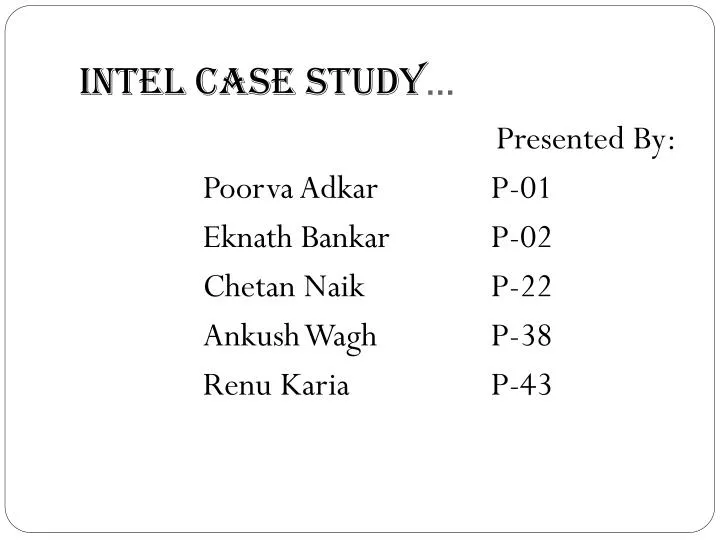intel case study