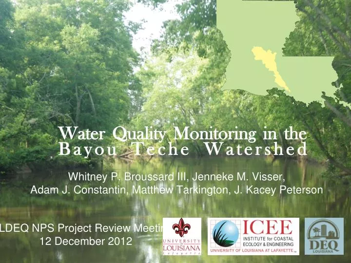 water quality monitoring in the bayou teche watershed