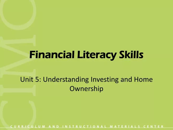 financial literacy skills