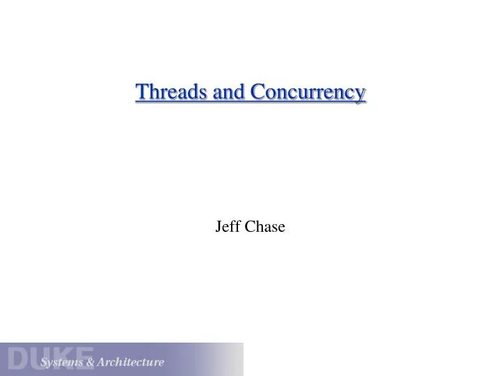 threads and concurrency