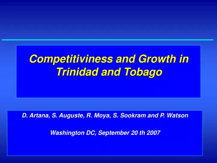 competitiviness and growth in trinidad and tobago