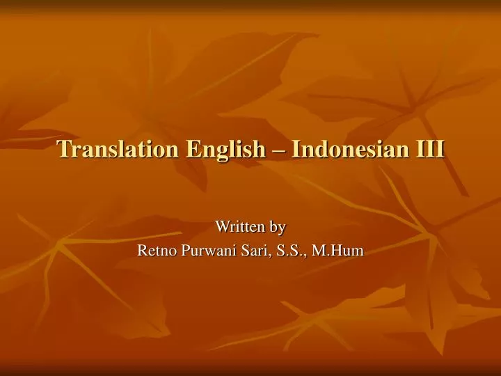 translation english indonesian iii