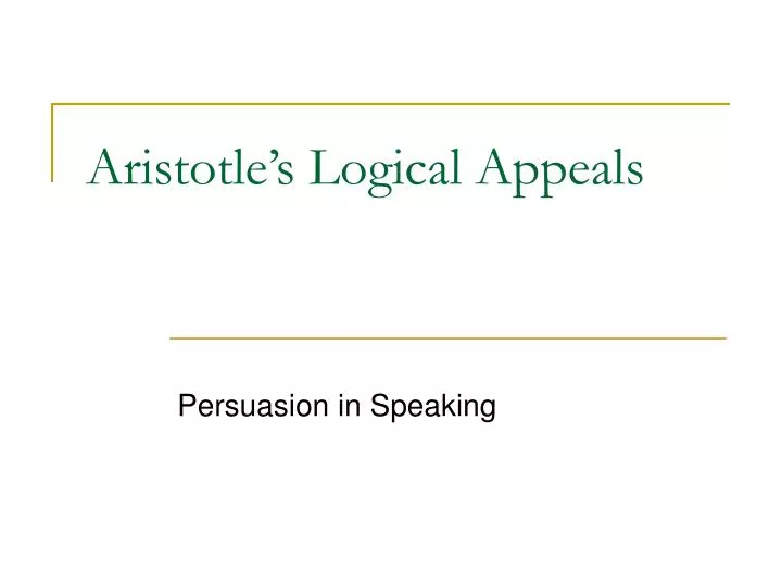 aristotle s logical appeals