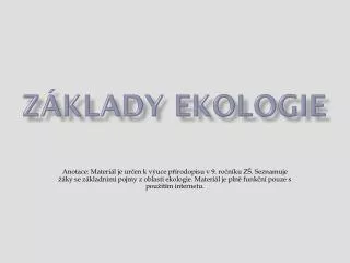 z klady ekologie