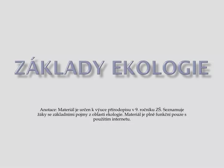 z klady ekologie