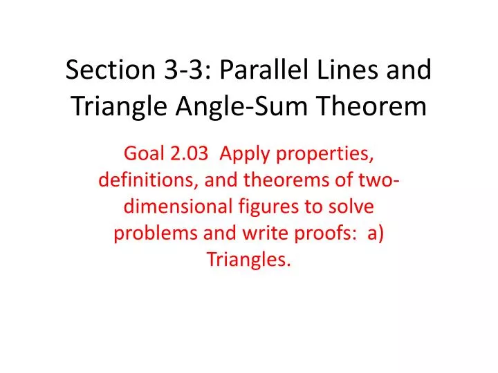 section 3 3 parallel lines and triangle angle sum theorem