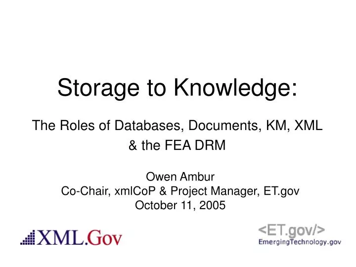 storage to knowledge