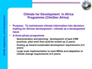 Climate for Development in Africa Programme (ClimDev Africa)