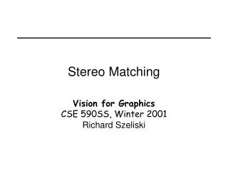 Stereo Matching