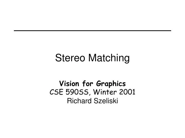 stereo matching