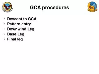 GCA procedures