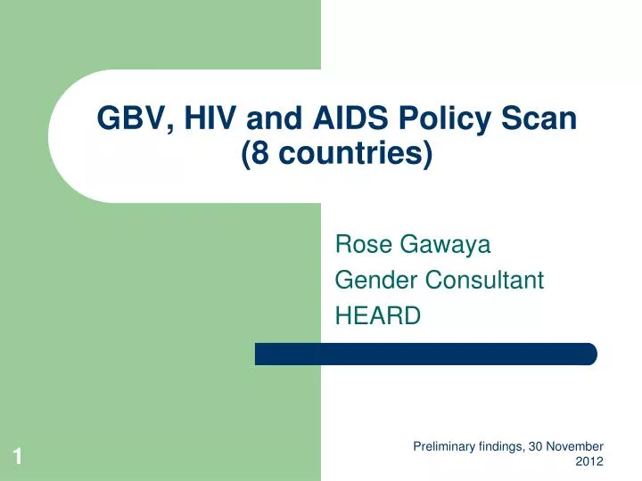 gbv hiv and aids policy scan 8 countries