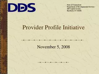 Provider Profile Initiative