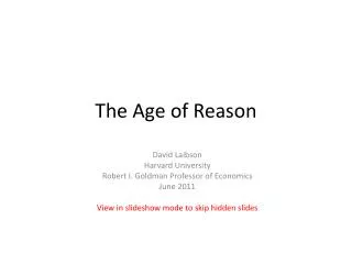 The Age of Reason