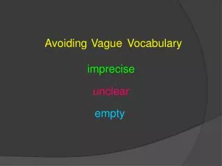 Avoiding Vocabulary