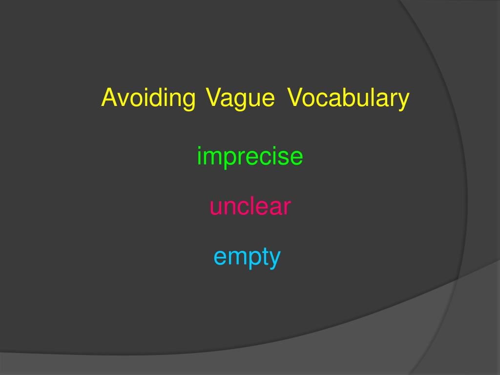 Avoid Vocab Examples PPT - Avoiding Vocabulary PowerPoint Presentation, free download - ID ...