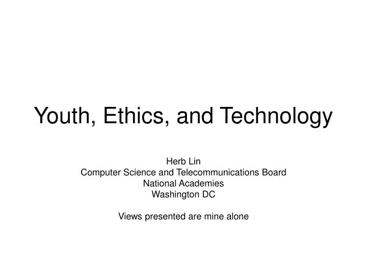 youth ethics and technology