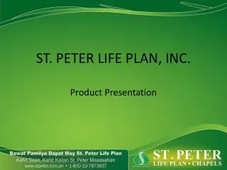 ST. PETER LIFE PLAN, INC.