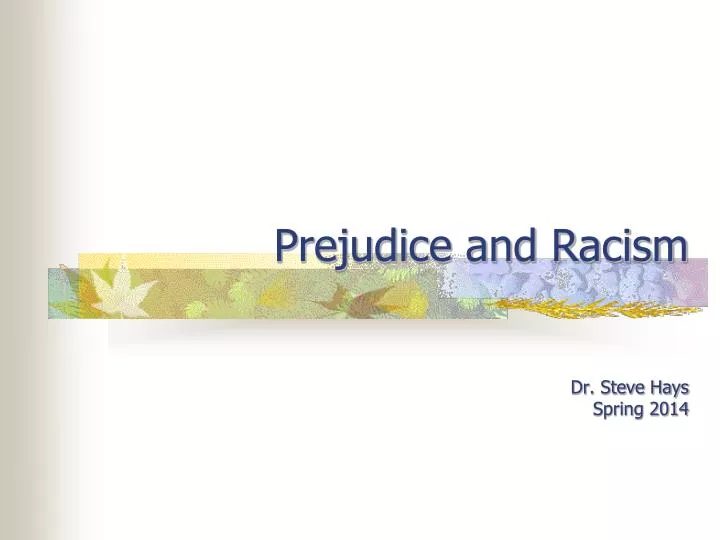 prejudice and racism dr steve hays spring 2014