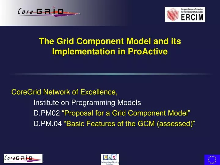 the grid component model and its implementation in proactive