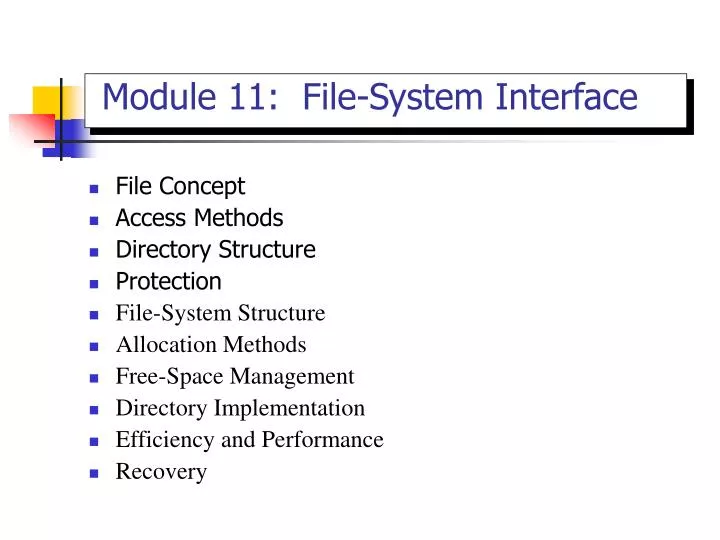 module 11 file system interface