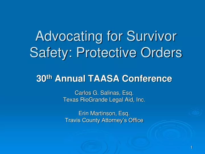 advocating for survivor safety protective orders