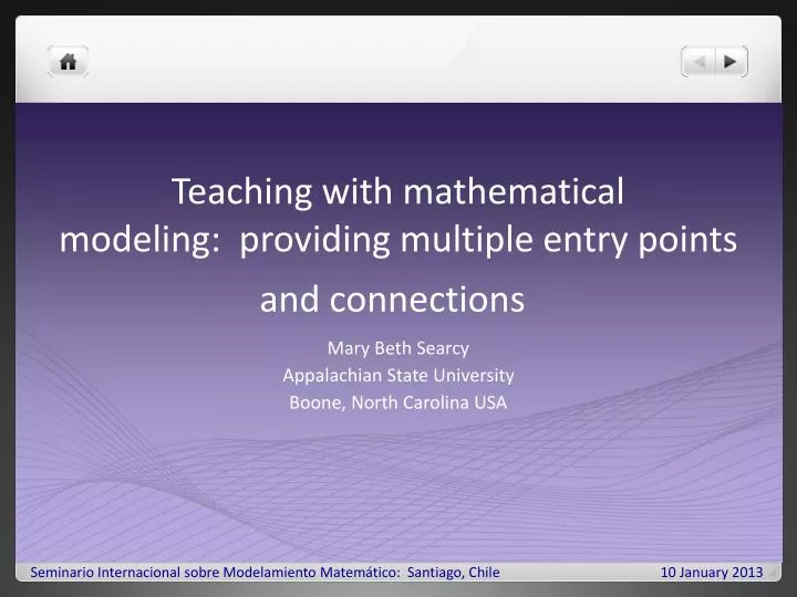 teaching with mathematical modeling providing multiple entry points and connections