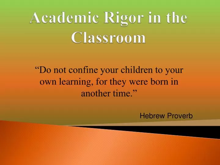 academic rigor in the classroom