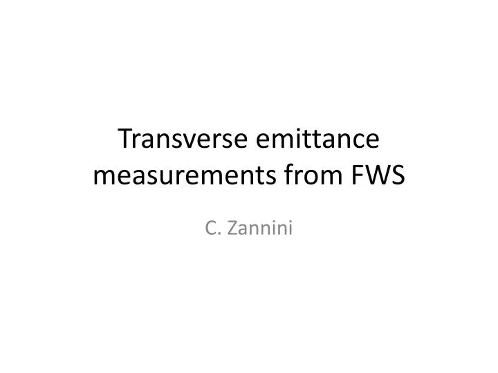 transverse emittance measurements from fws