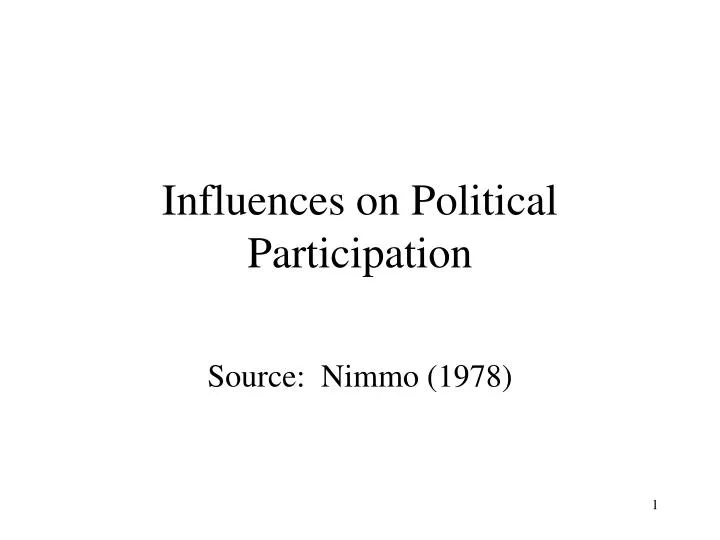 influences on political participation
