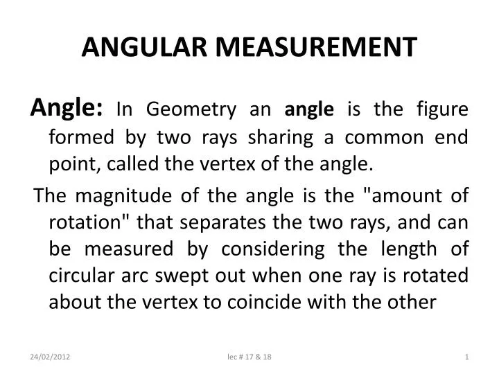 angular measurement