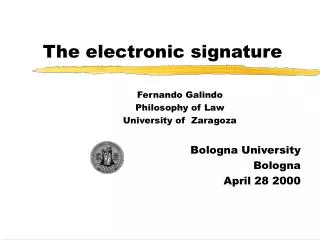 The electronic signature