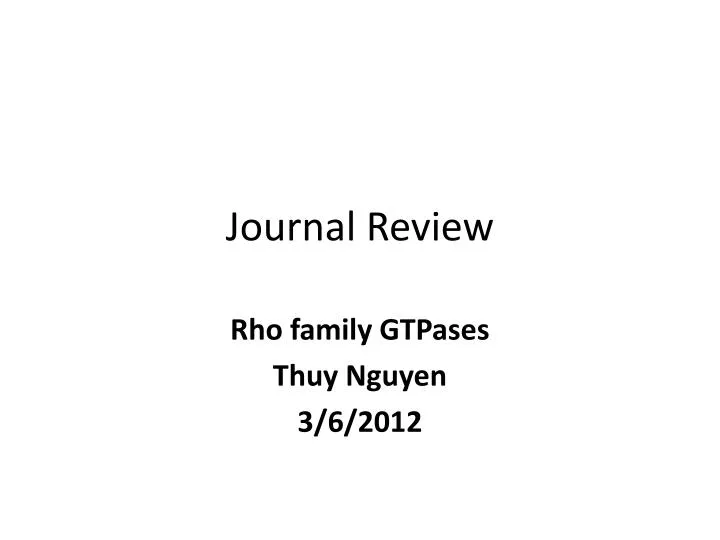 journal review